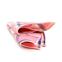 Load image into Gallery viewer, Pink Plaid Pocket Square