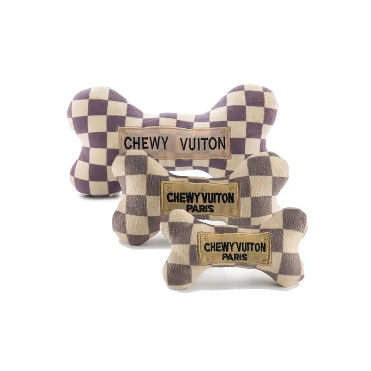 Chewy Vuiton Checker Bone Toys