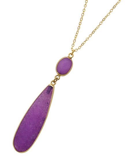 Long Necklace w/lilac Pendant