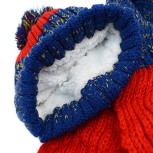 Load image into Gallery viewer, Pink/Blue Knitted Pom Beanie Scarf and Hat Set
