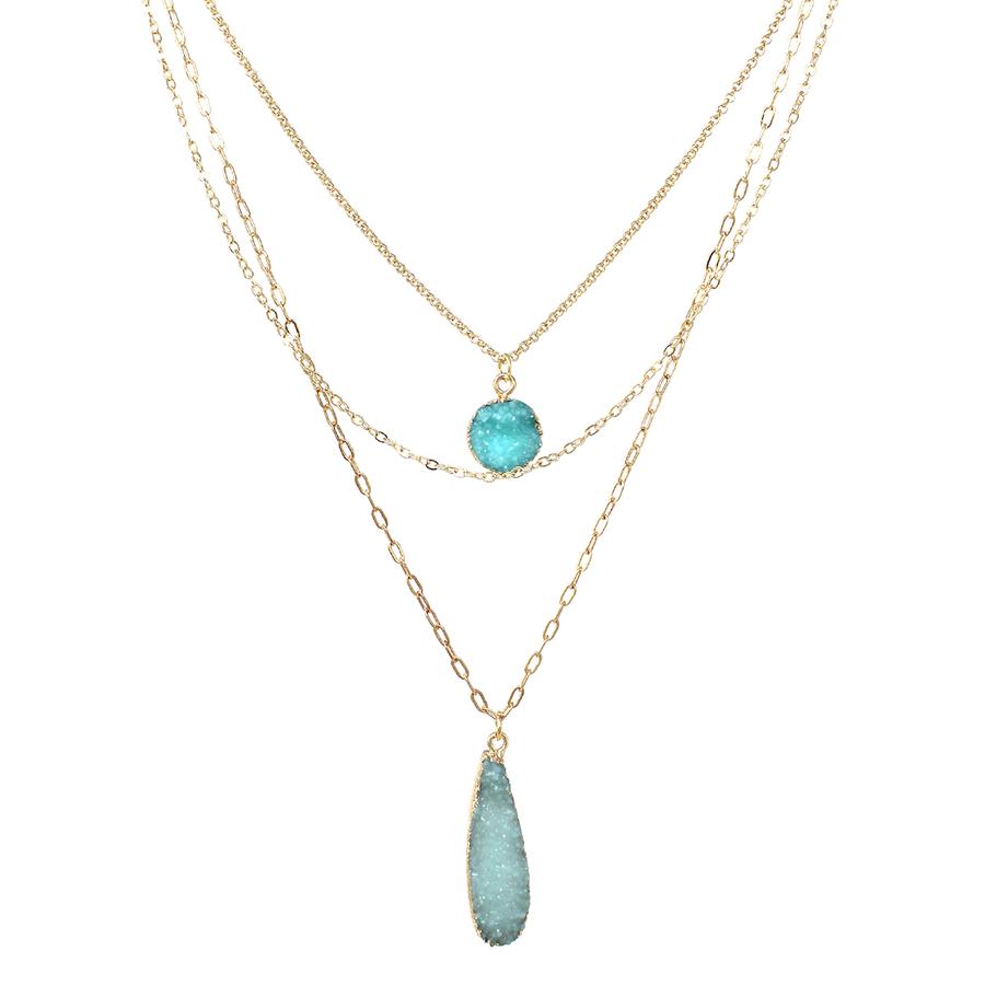 Round/ Teardrop Druzy Stone Pendant