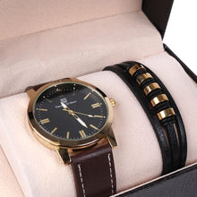Load image into Gallery viewer, Men&#39;s Brown Watch &amp; Bracelet Gift Set
